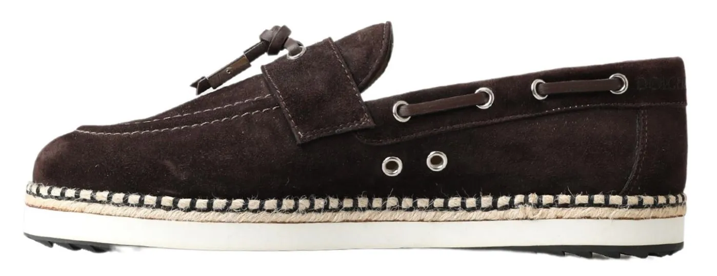 Dolce & Gabbana Men's Sleek Brown Espadrille Sneakers