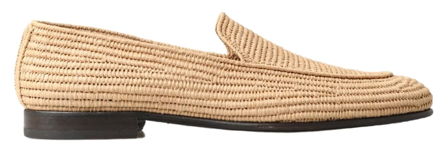 Dolce & Gabbana Men's Elegant Beige Loafer Shoes - Slip On Sophistication