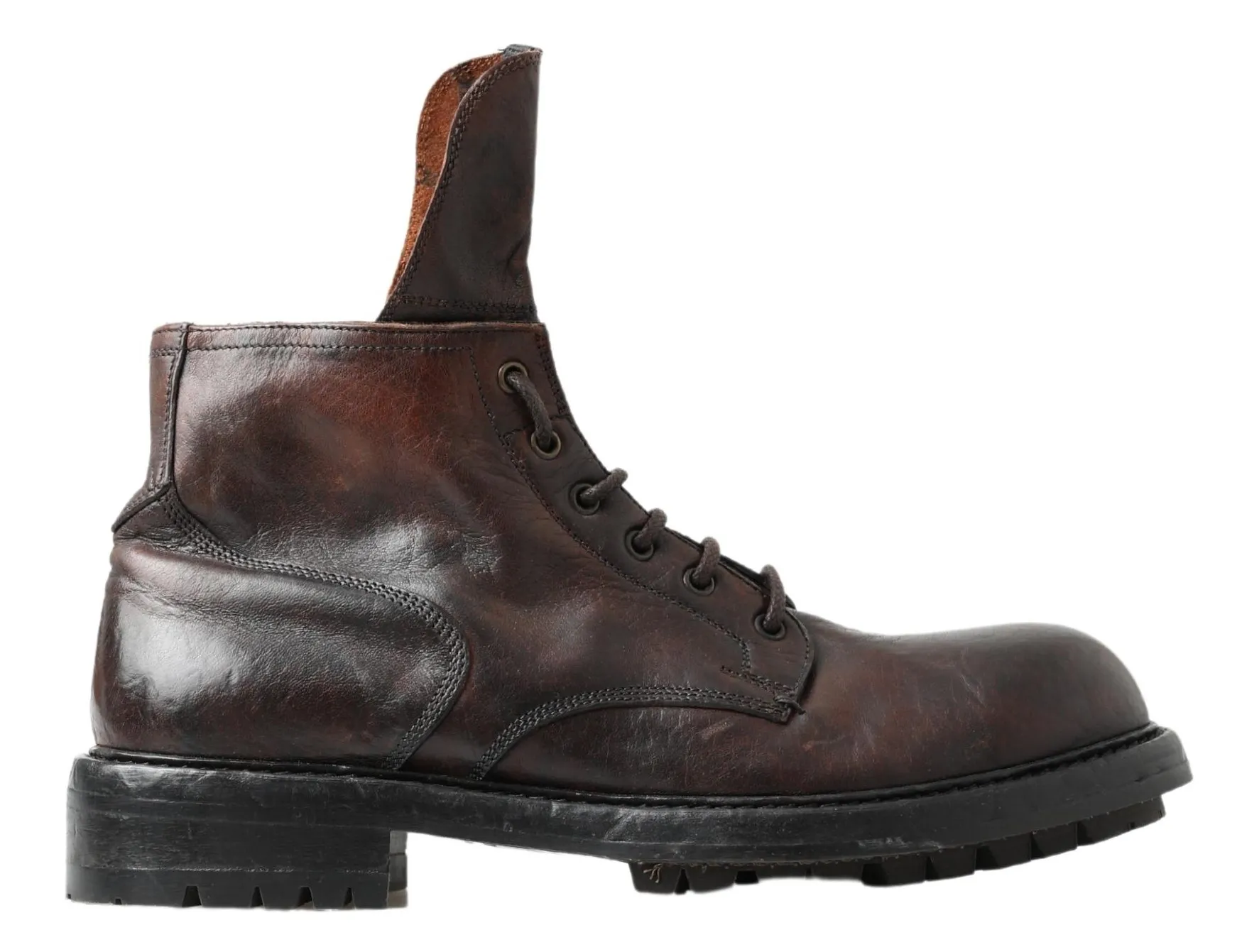 Dolce & Gabbana Men's Elegant Combat Leather Boots - Refined Style