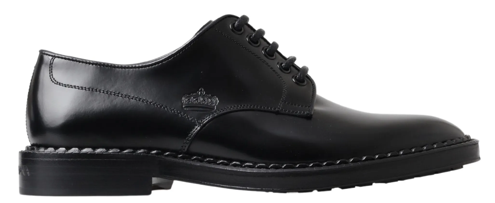 Dolce & Gabbana Men's Elegant Black Leather Derby Shoes