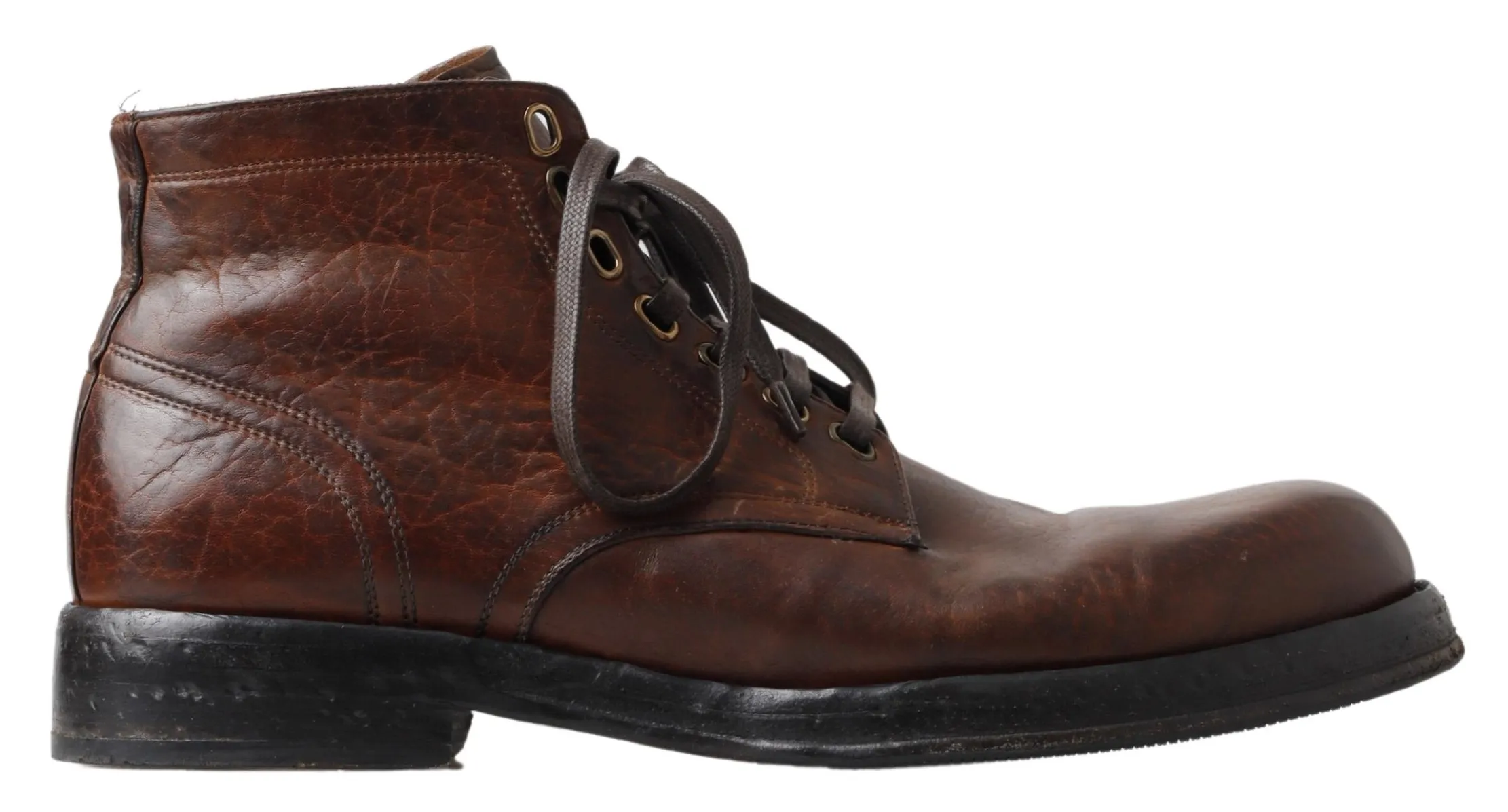 Dolce & Gabbana Men's Elegant Leather Lace-Up Men's Boots