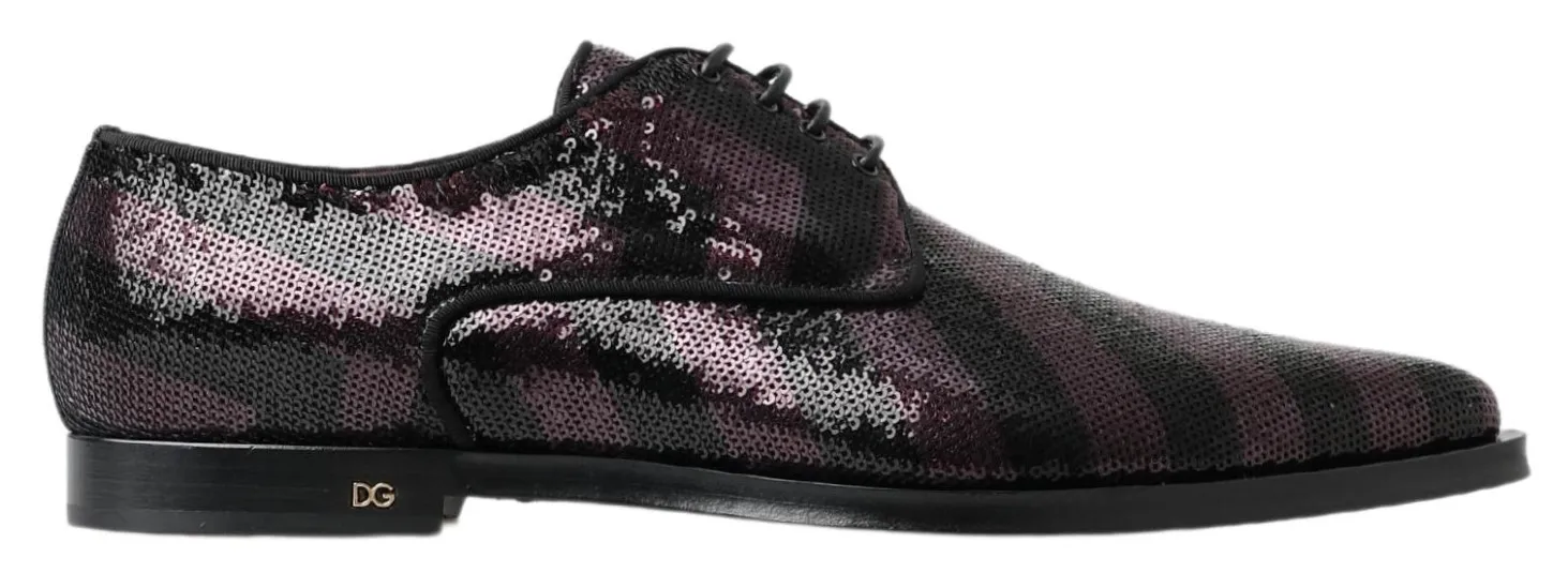 Dolce & Gabbana Men's Elegant Sequin Embellished Derby Shoes