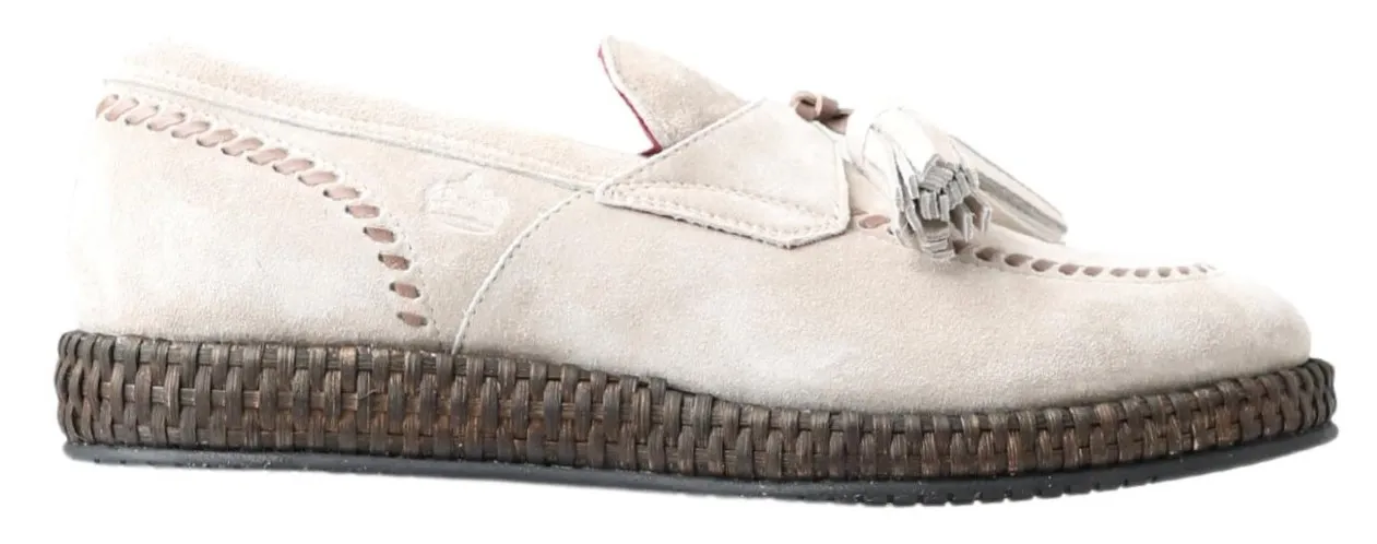 Dolce & Gabbana Men's Elegant Ivory Leather Espadrilles
