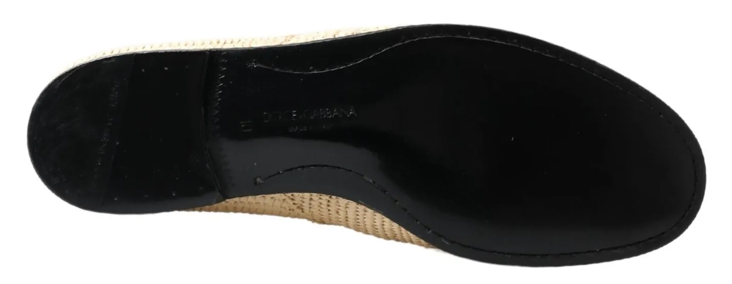 Dolce & Gabbana Men's Chic Beige Derby Lace-Up Casual Men's Shoes