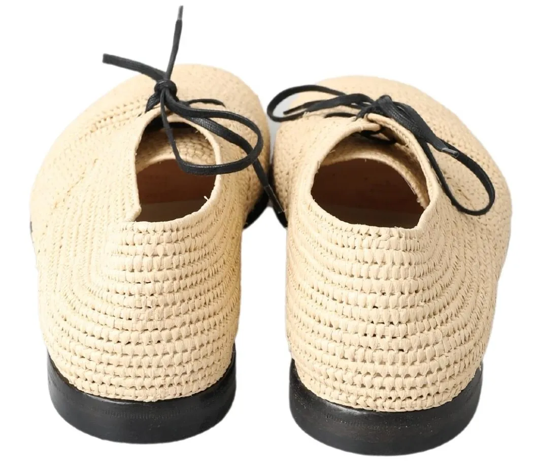 Dolce & Gabbana Men's Chic Beige Derby Lace-Up Casual Men's Shoes