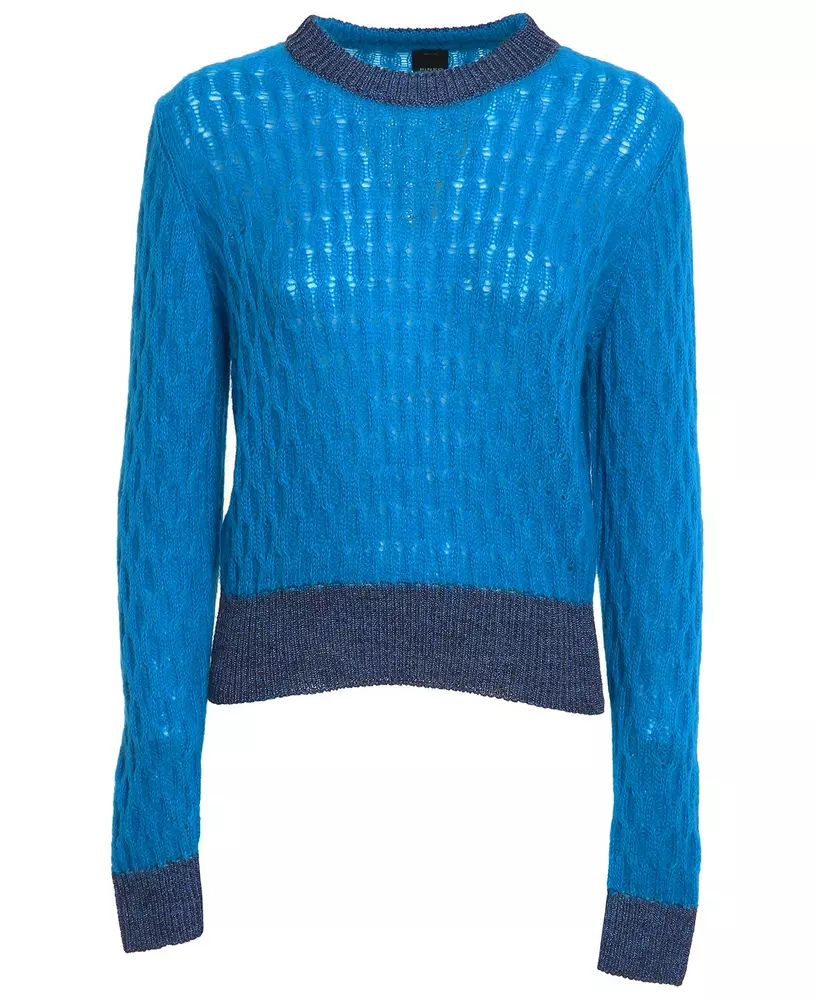 PINKO Women's Chic Alpaca Blend Crop Sweater with Lurex Details