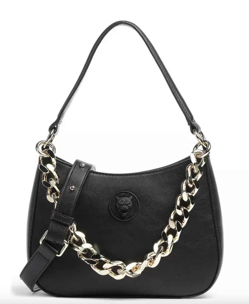 Plein Sport Women's Elegant Faux Leather Shoulder Bag with Gold Chain