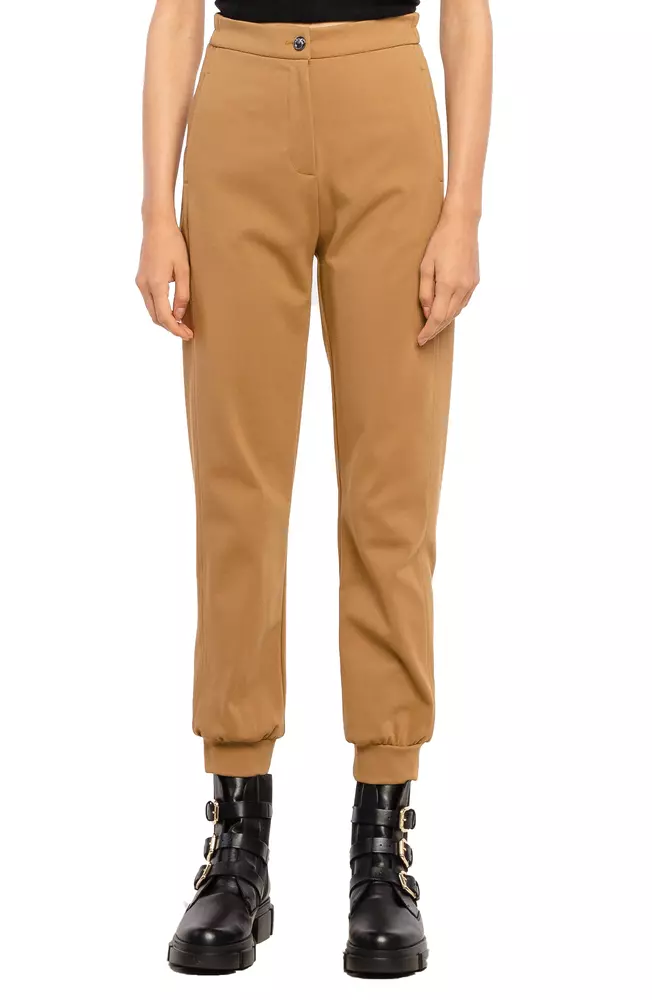 PINKO Women's Chic Camel High-Waisted Trousers