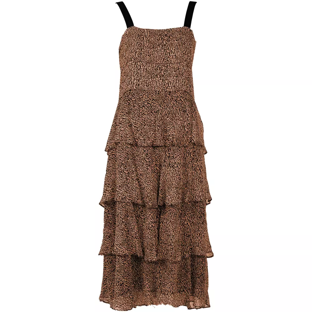 PINKO Women's Elegant Leopard Print Sleeveless Dress