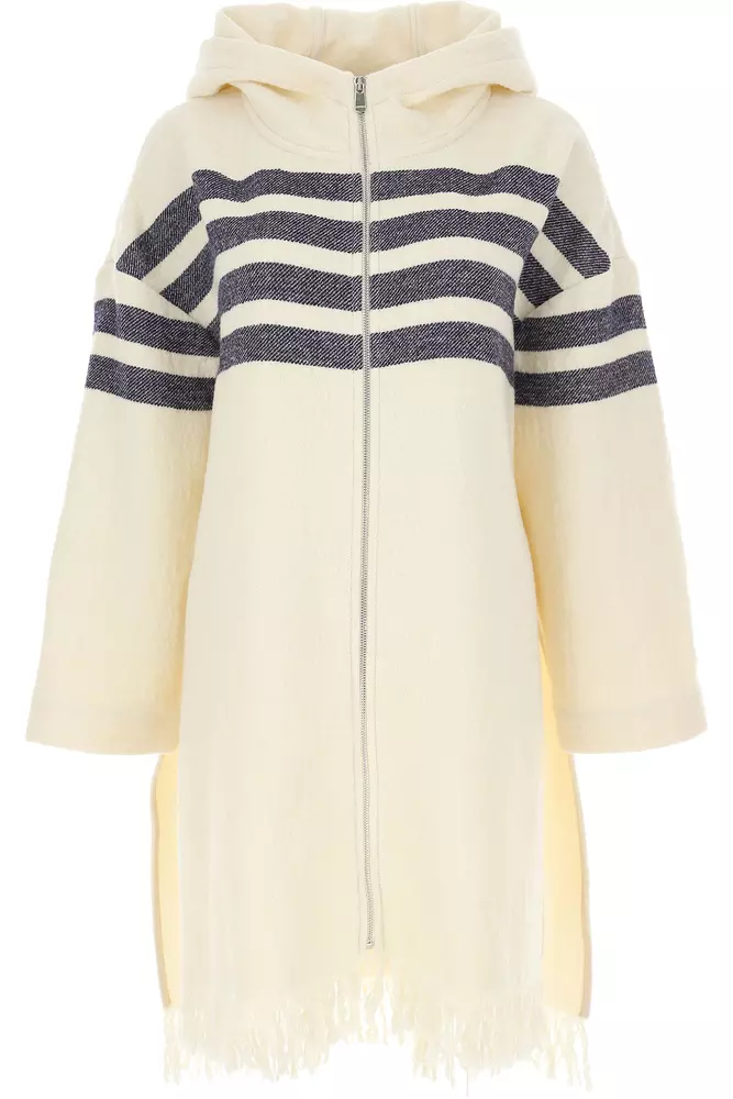 PINKO Women's Elegant Striped Wool Blend Coat