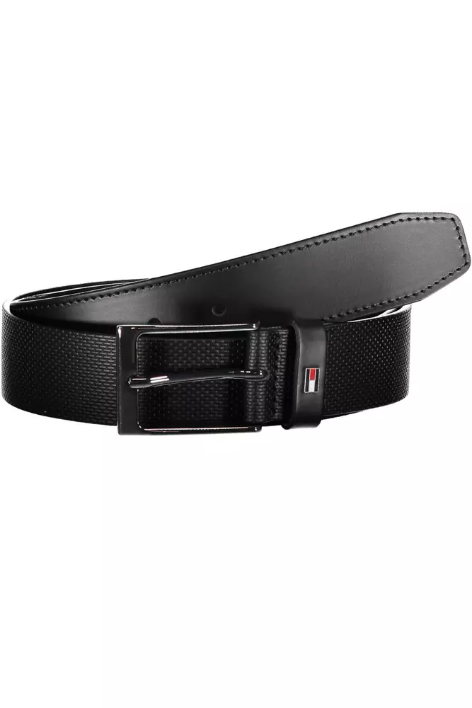 Tommy Hilfiger Black Leather Men Belt