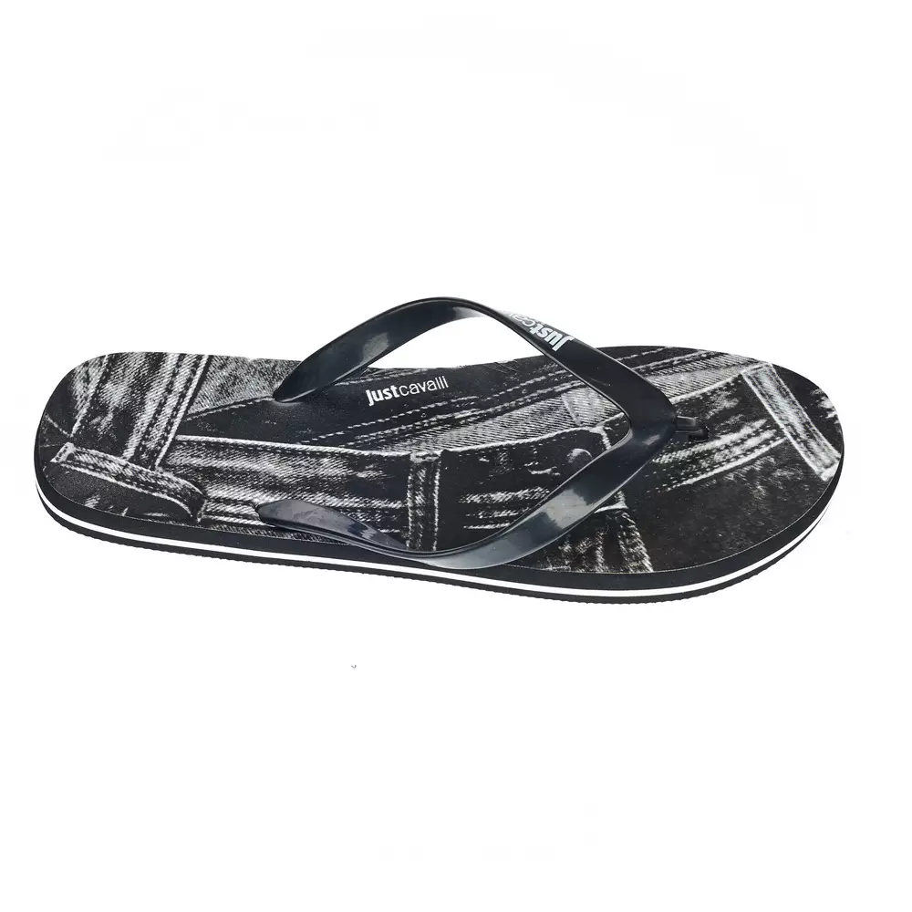 Just Cavalli Men's Black PVC Men's Sandal