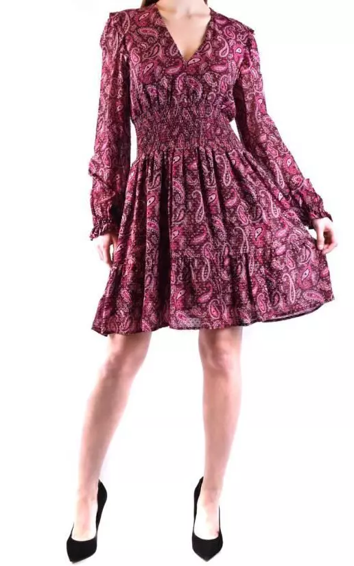 PINKO Women's Abstract Print V-Neck Fil Coupe Dress