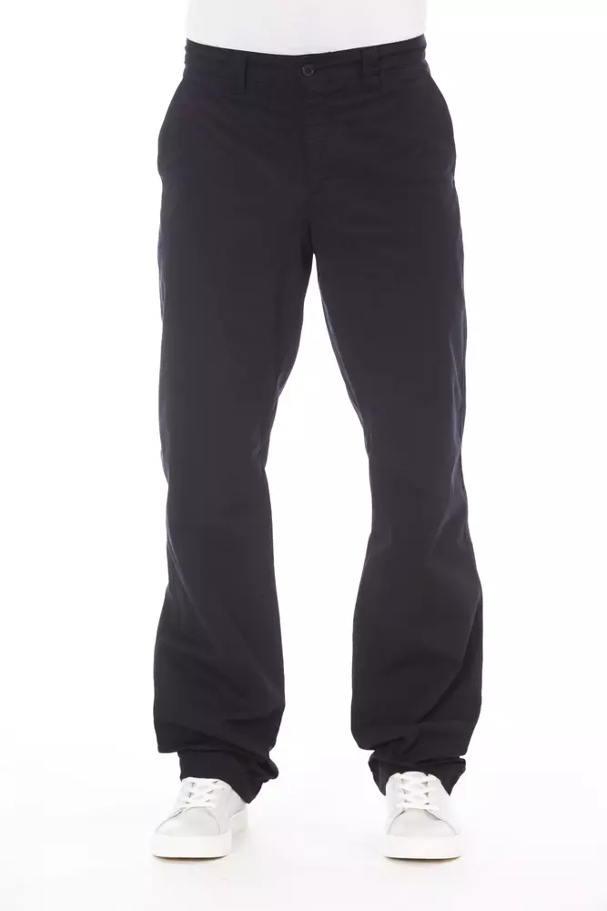 Alpha Studio Men's Blue Cotton Men's Pant