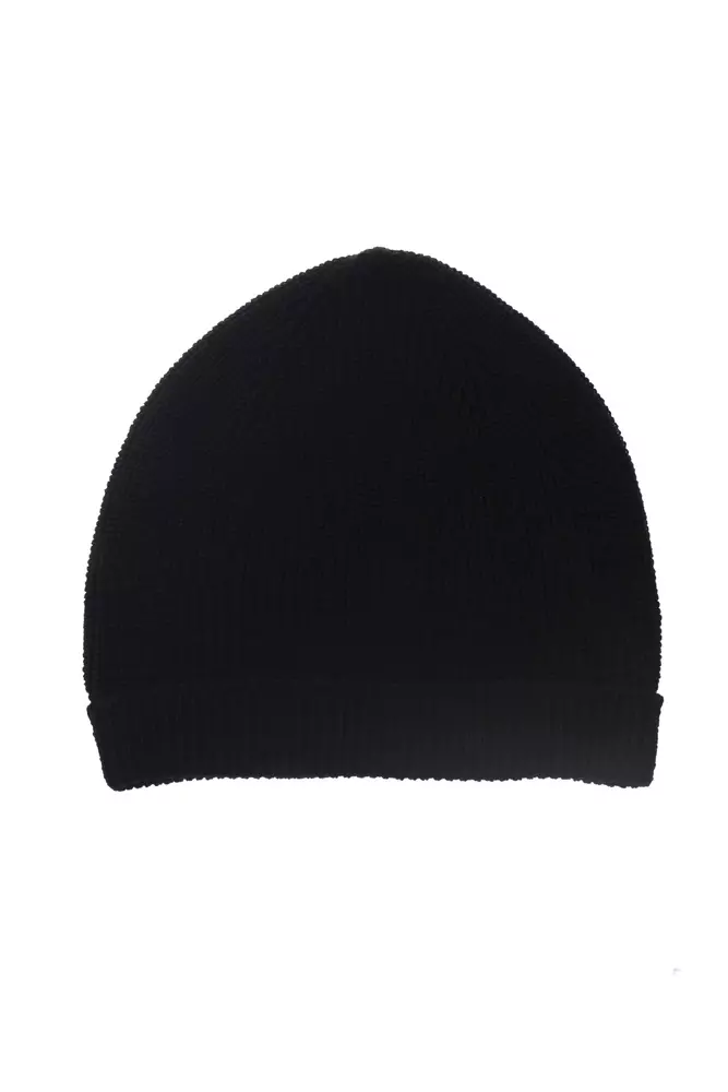 Alpha Studio Men's Black Merino Wool Men's Cap