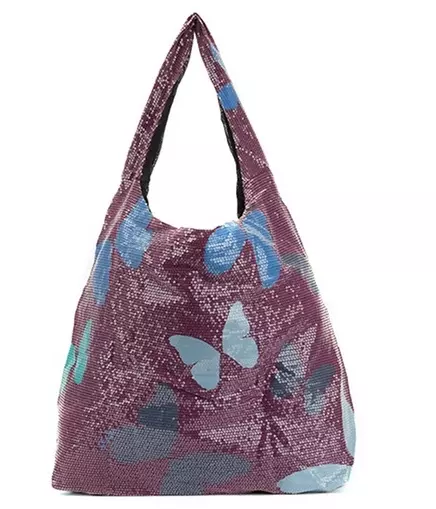 PINKO Women's Sequin Butterfly Shopper Tote Bag