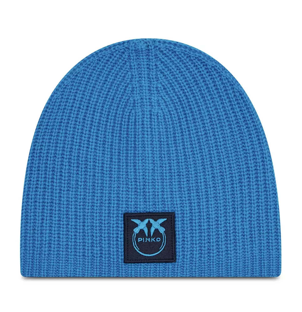 PINKO Women's Electric Blue Cashmere Beanie