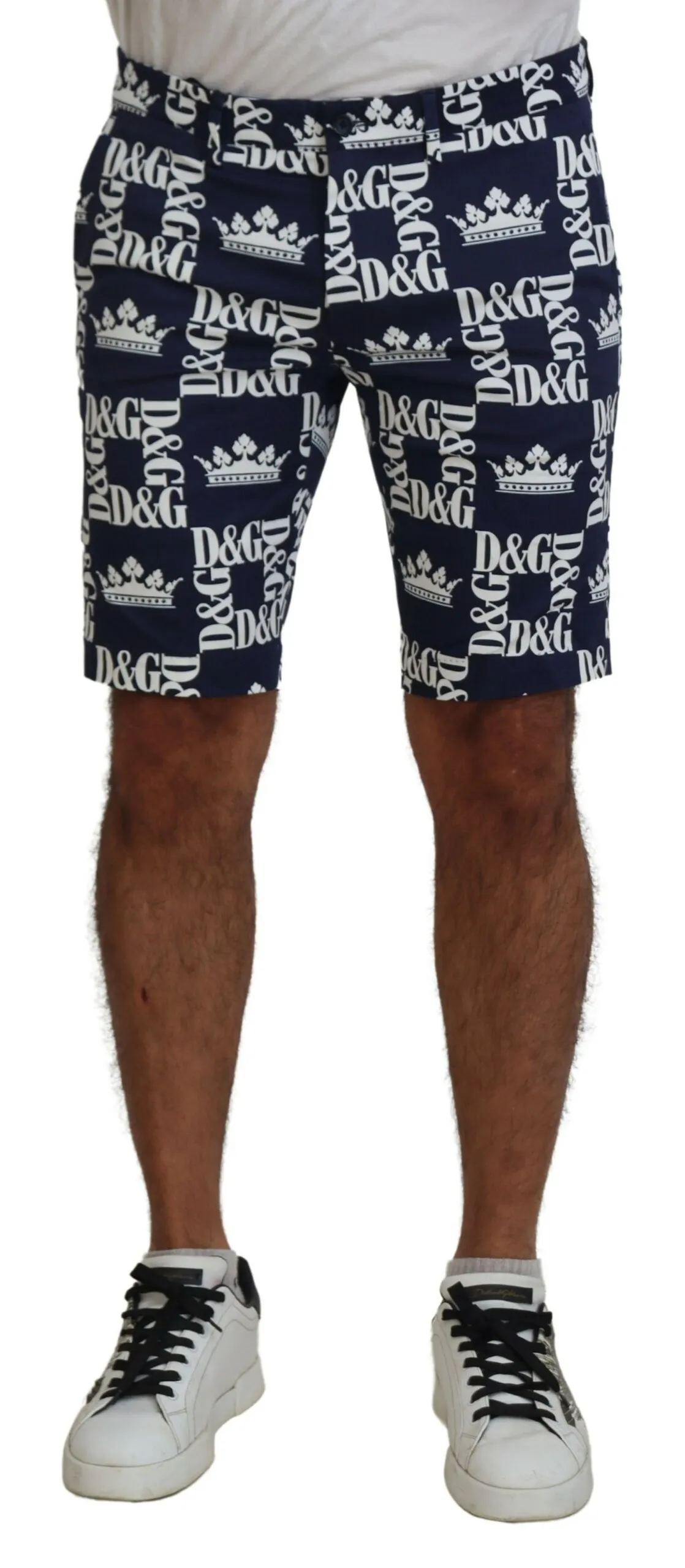 Dolce & Gabbana Men's Casual Crown Print Chinos Shorts