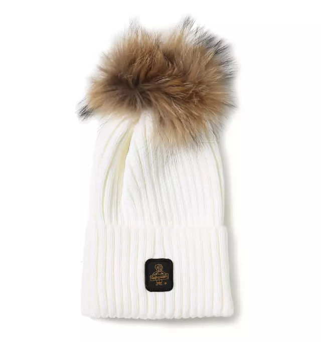 Refrigiwear Women's Chic Ribbed Knit Pompom Winter Hat