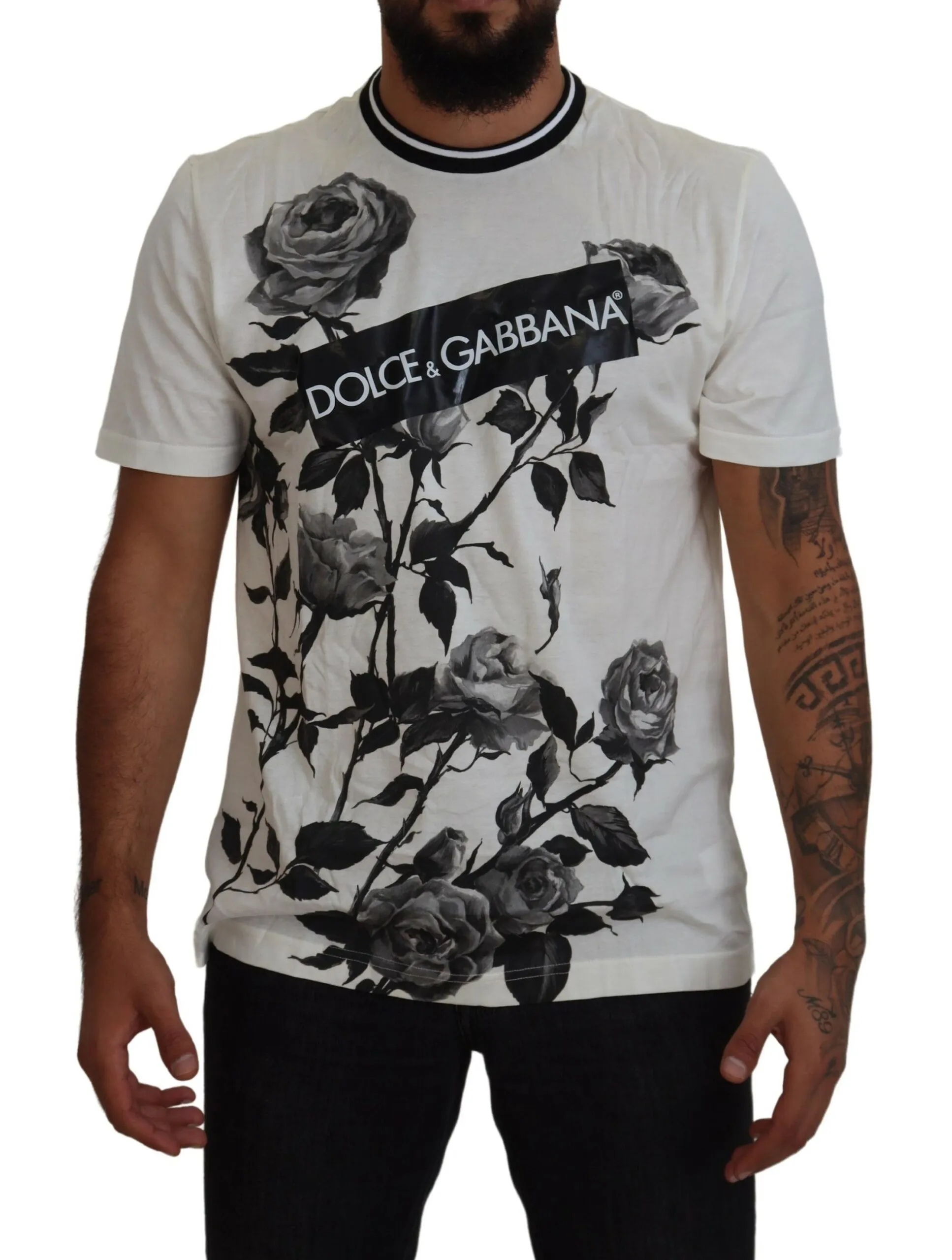Dolce & Gabbana Men's Chic Monochrome Crewneck T-Shirt