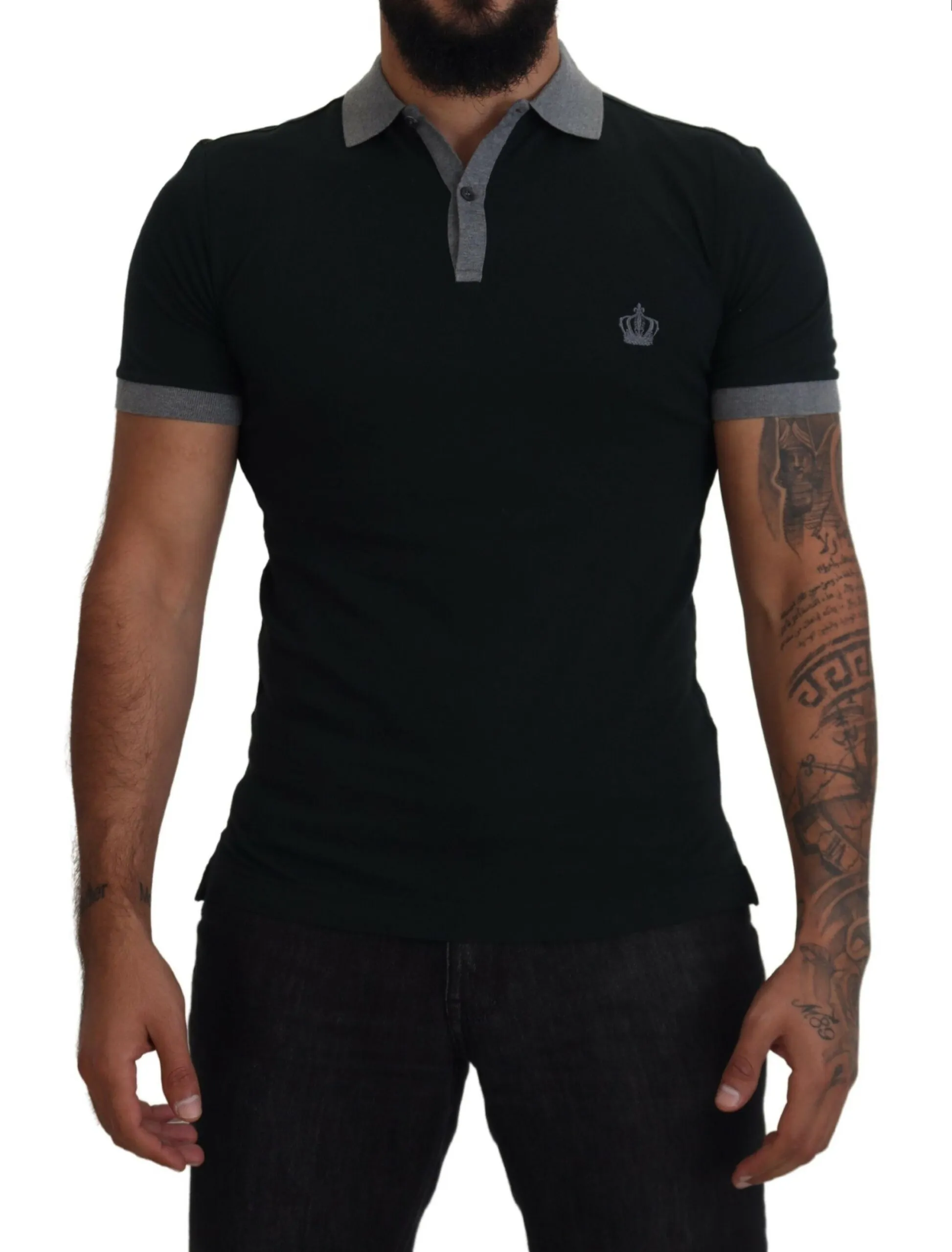 Dolce & Gabbana Men's Elegant Green Cotton Polo T-Shirt