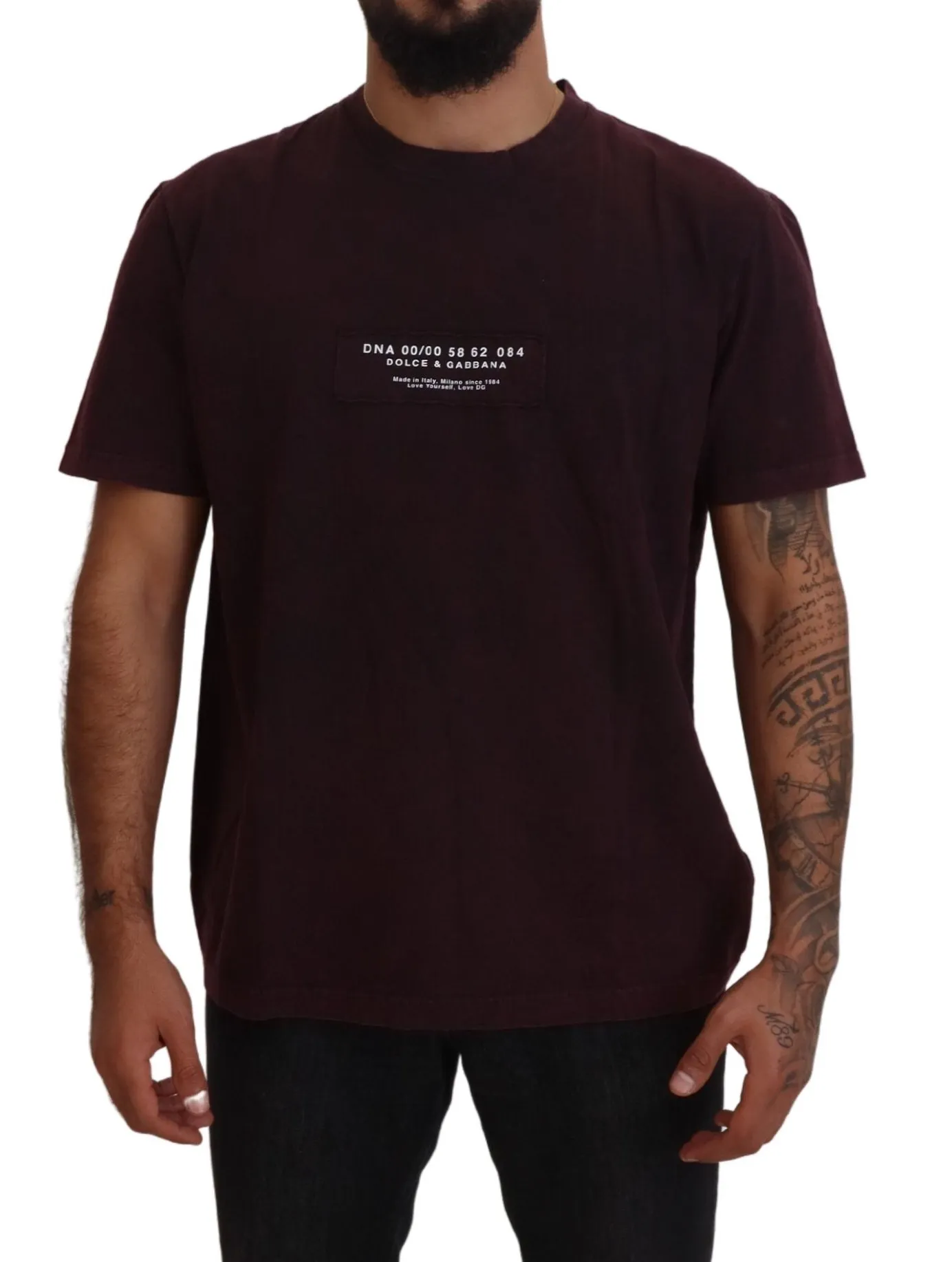 Dolce & Gabbana Men's Elegant Bordeaux Crewneck Tee
