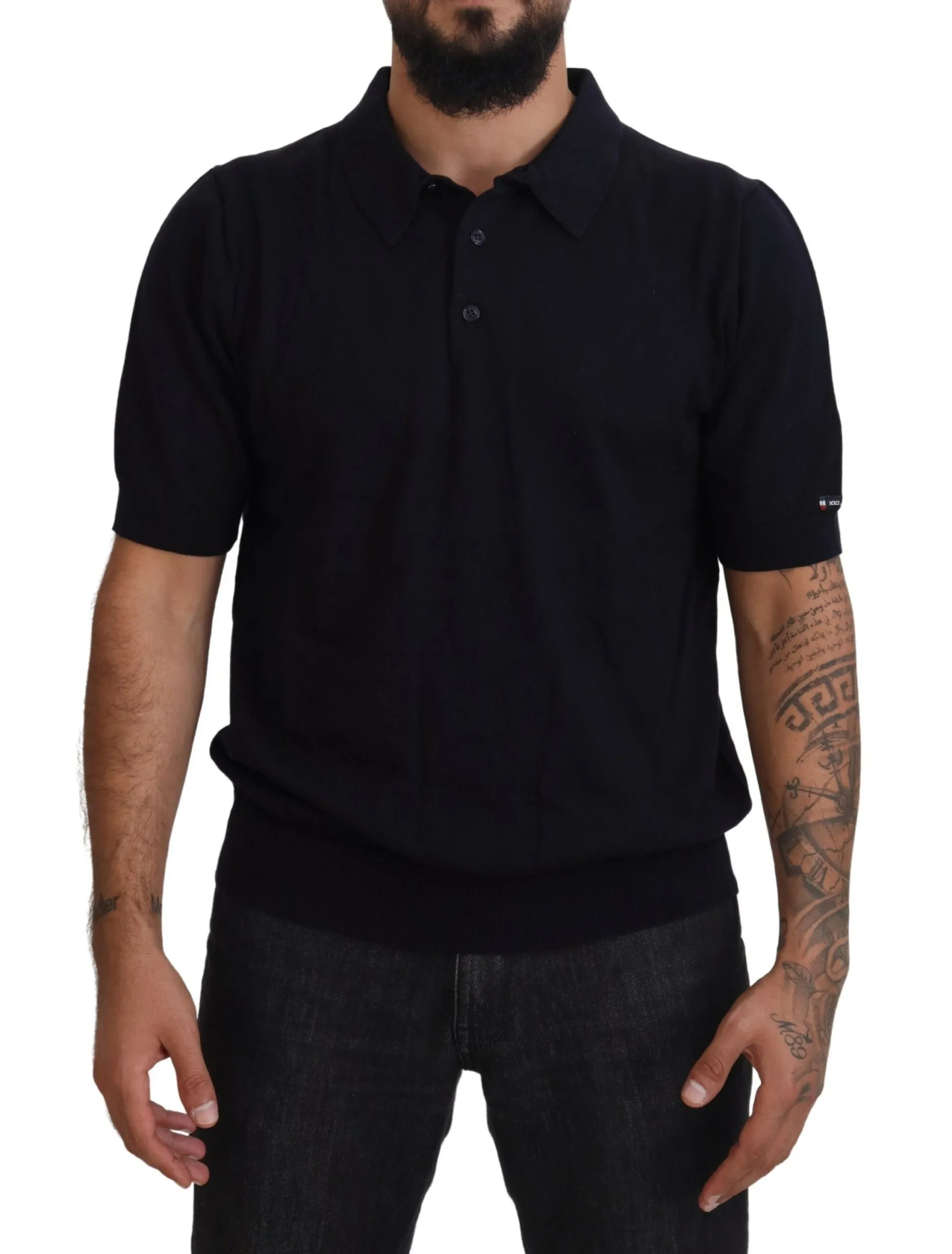 Dolce & Gabbana Men's Elegant Blue Cotton Polo Tee
