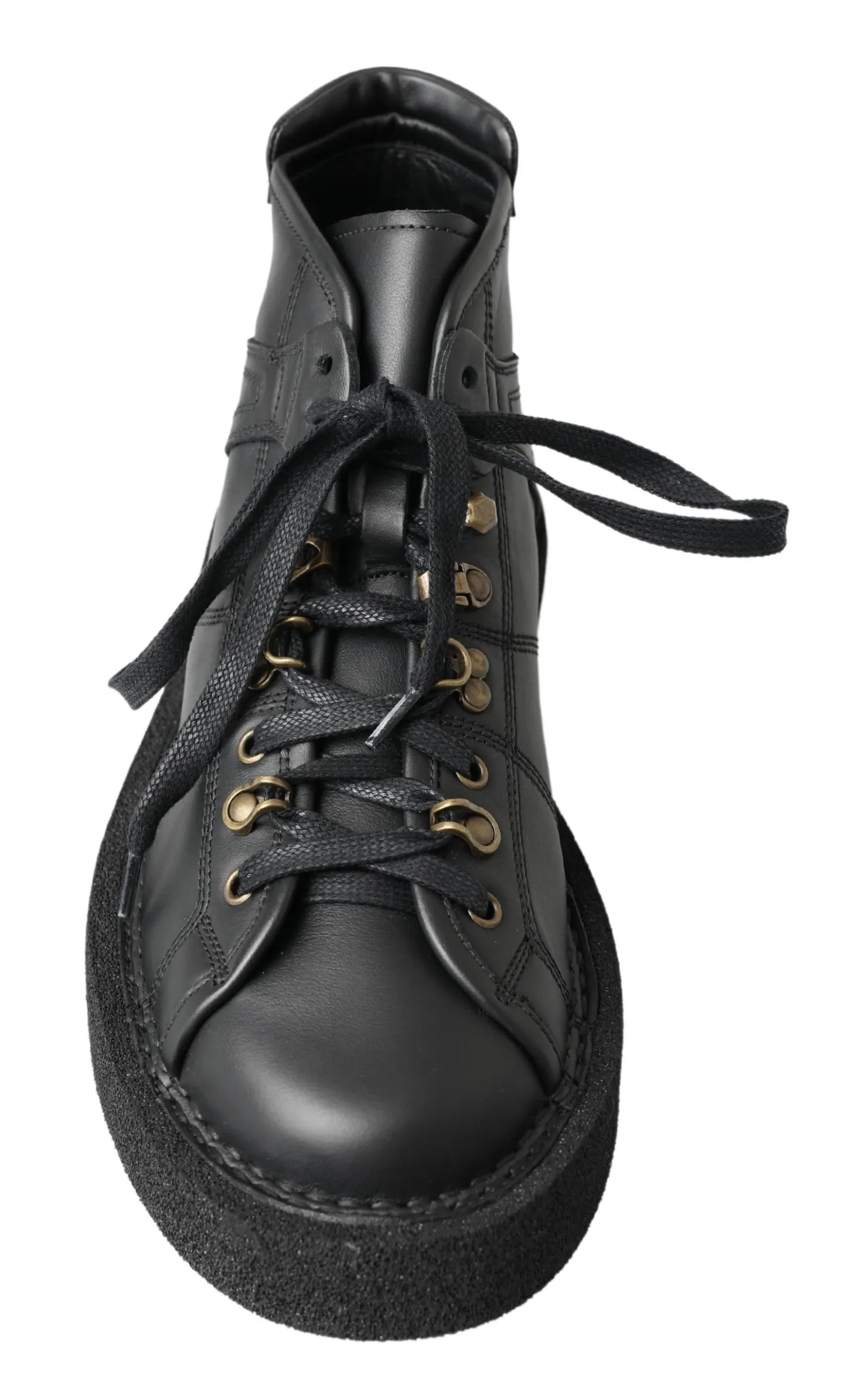 Dolce & Gabbana Men's Elegant Ankle Boots with Silver Chain Detail