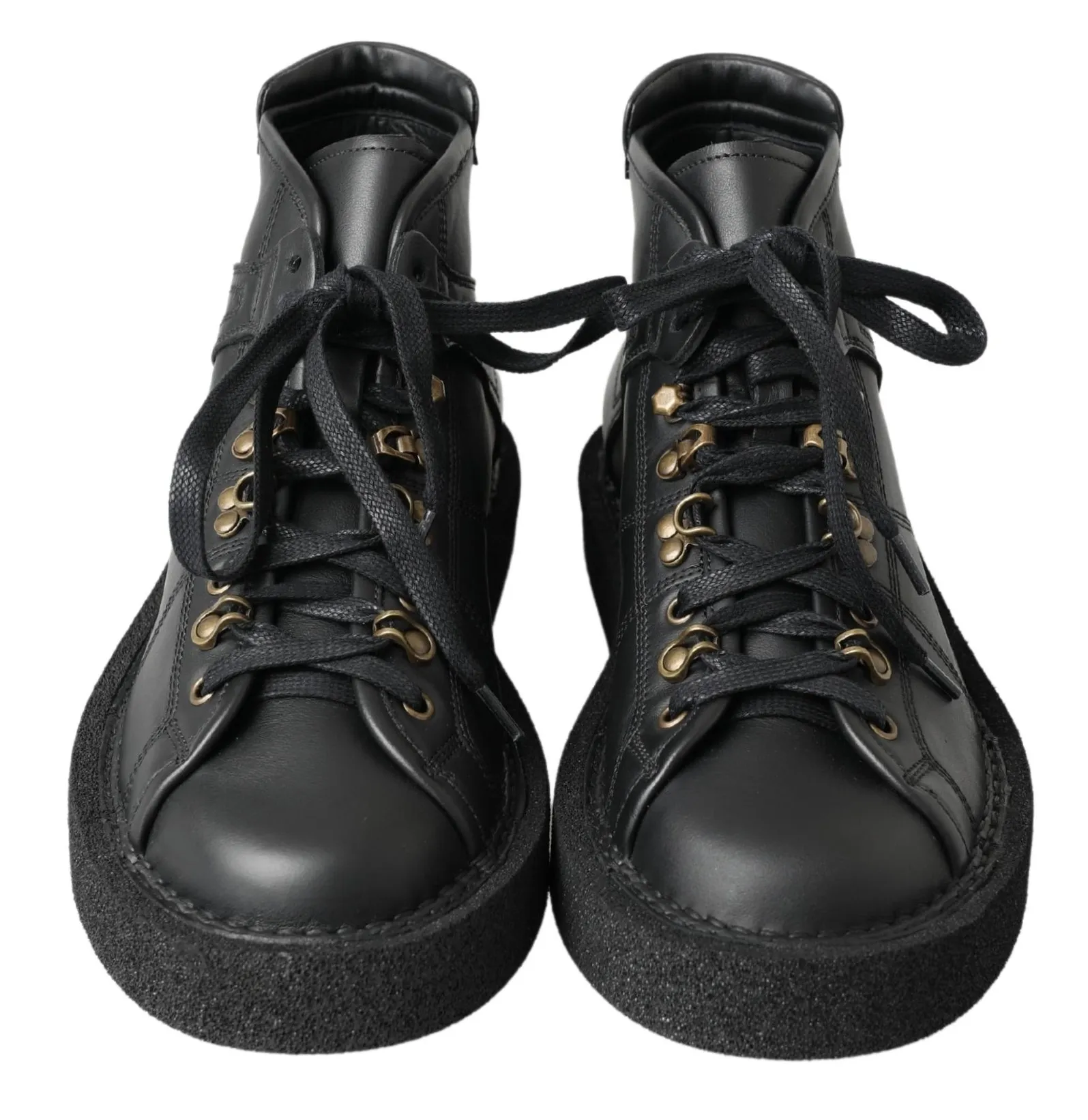 Dolce & Gabbana Men's Elegant Ankle Boots with Silver Chain Detail