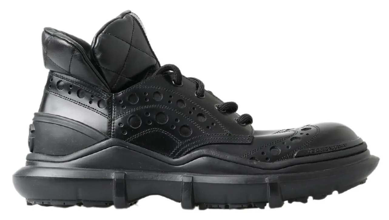 Dolce & Gabbana Men's Elegant Black Leather Ankle Boots