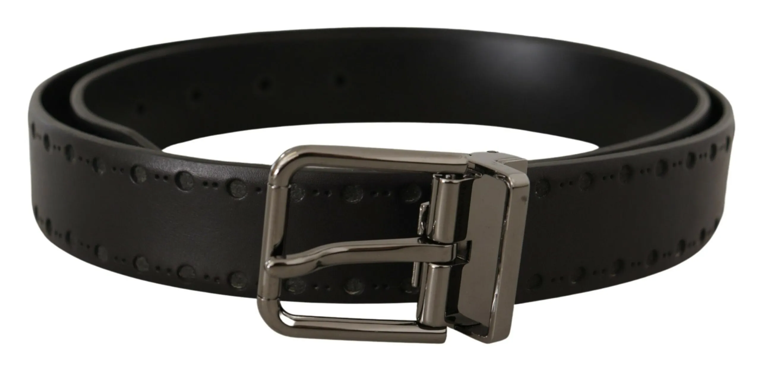 Dolce & Gabbana Men's Elegant Black Leather Statement Belt