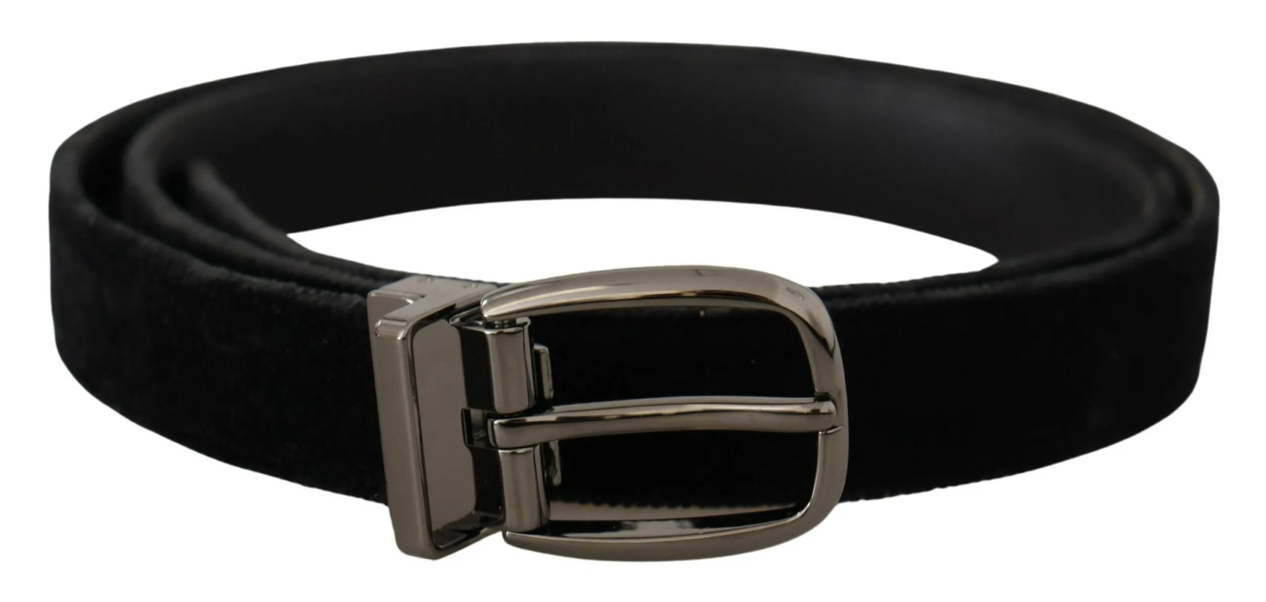 Dolce & Gabbana Men's Elegant Black Velvet Designer Belt