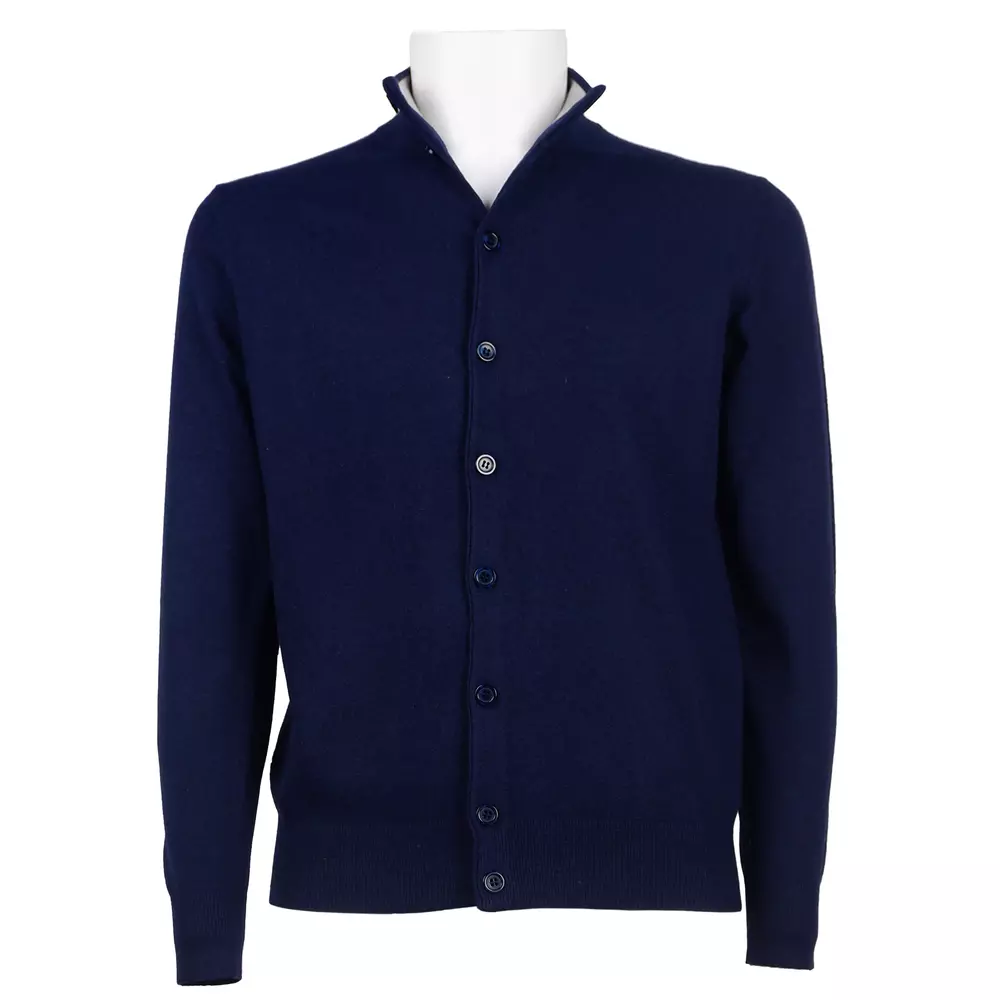 Emilio Romanelli Men's Elegant High-Collar Wool-Blend Sweater