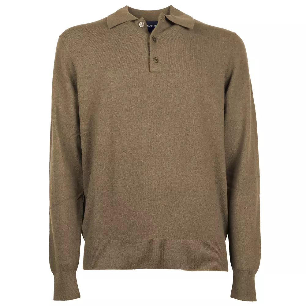 Emilio Romanelli Men's Italian Wool-Cashmere Blend Polo Sweater