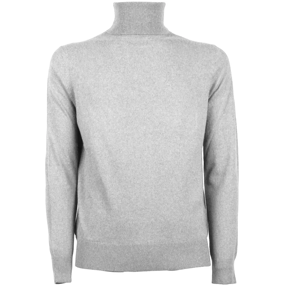 Emilio Romanelli Men's Elegant Gray Turtleneck Wool-Cashmere Blend Sweater