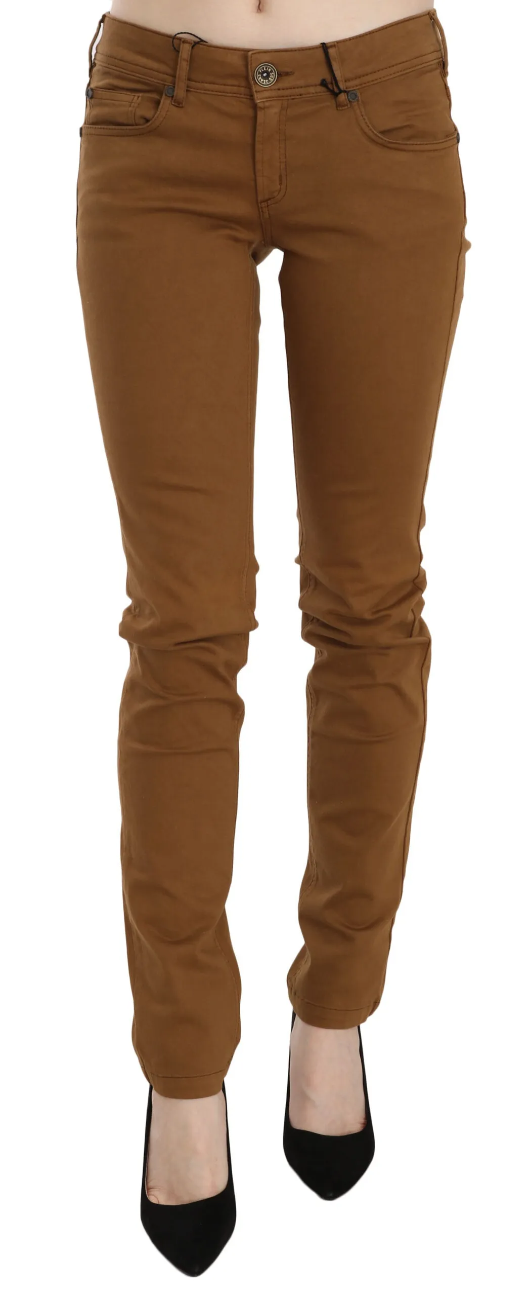 PLEIN SUD Women's Chic Mid Waist Skinny Cotton Pants