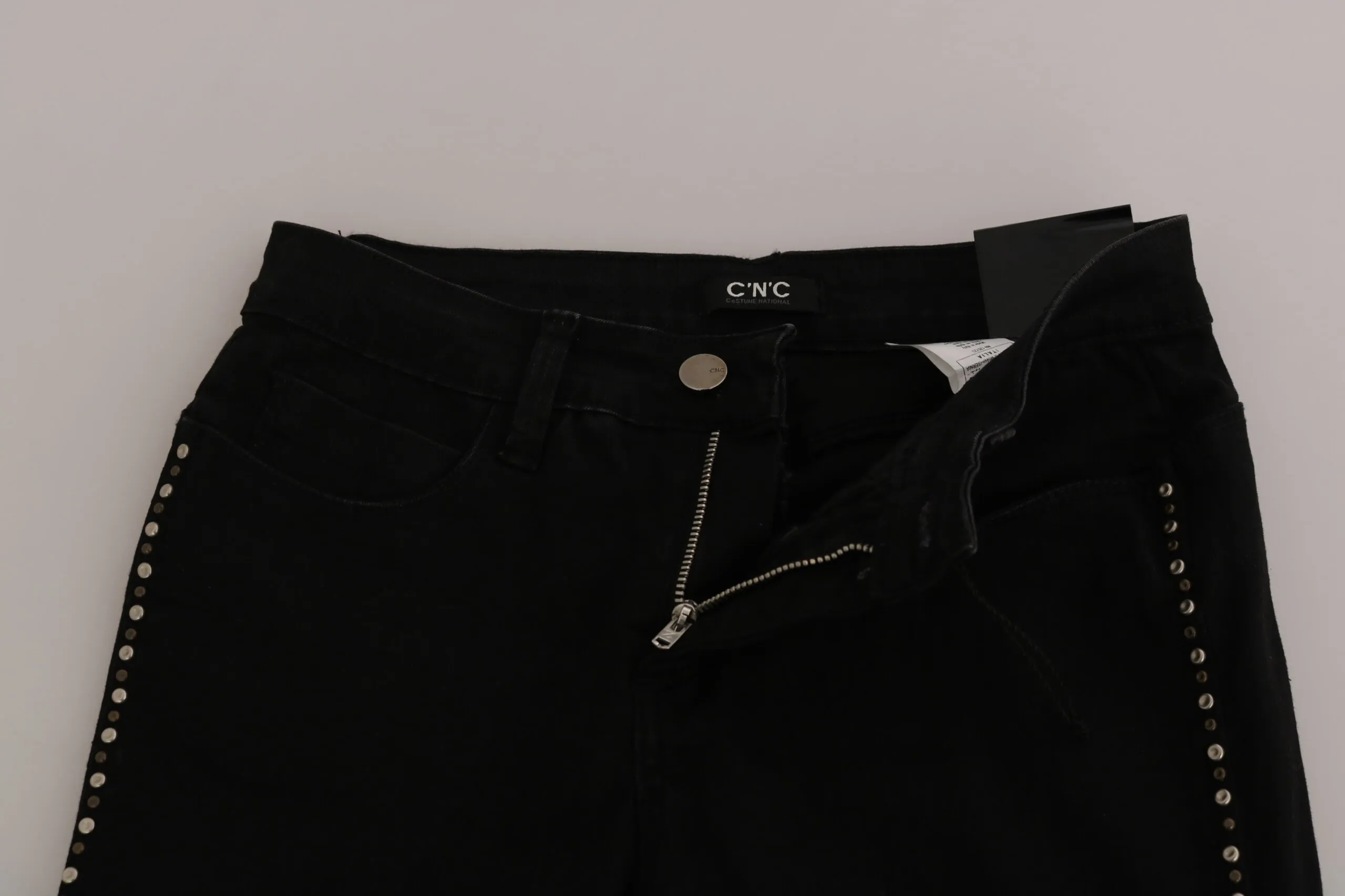 Costume National Women's Chic Mid Waist Skinny Black Denim