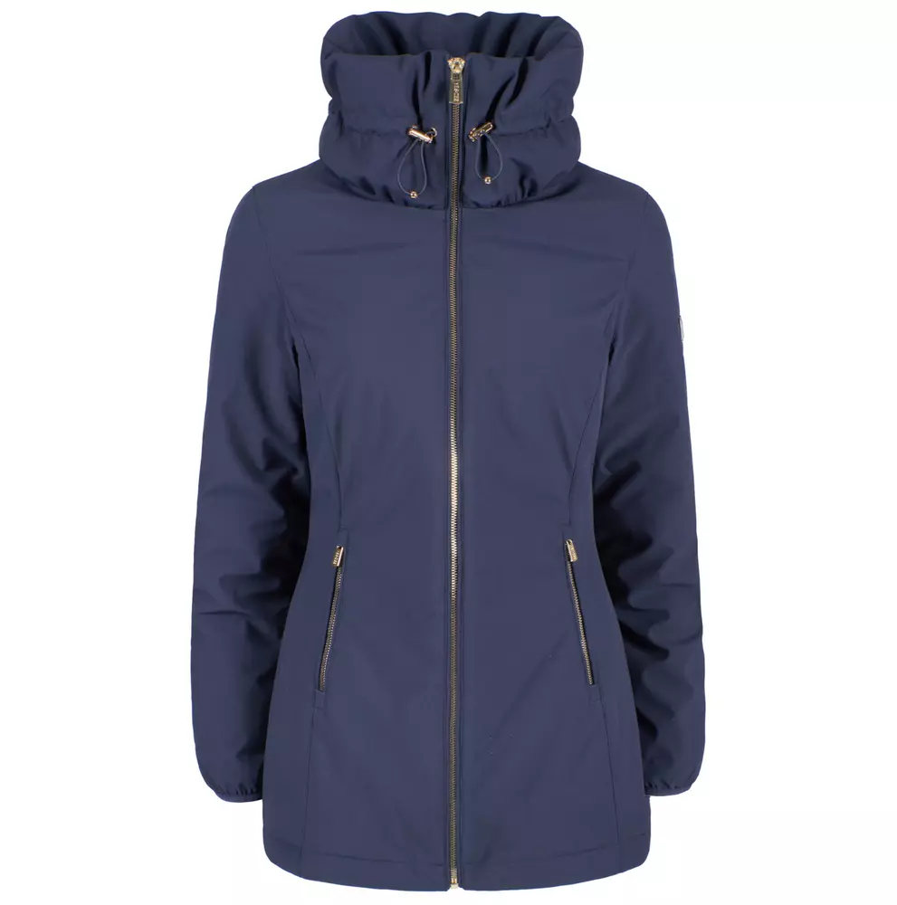 Yes Zee Women's Elegant High Collar Down Jacket in Blue