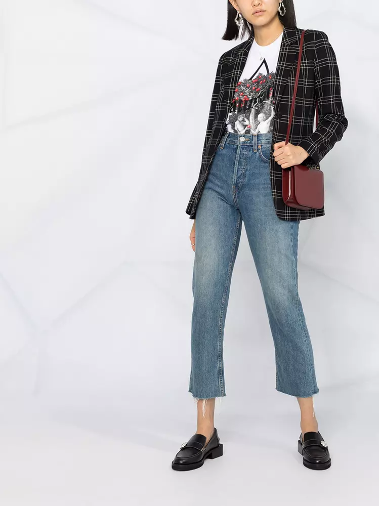 Twinset Women's Elegant Checked Blazer Jacket