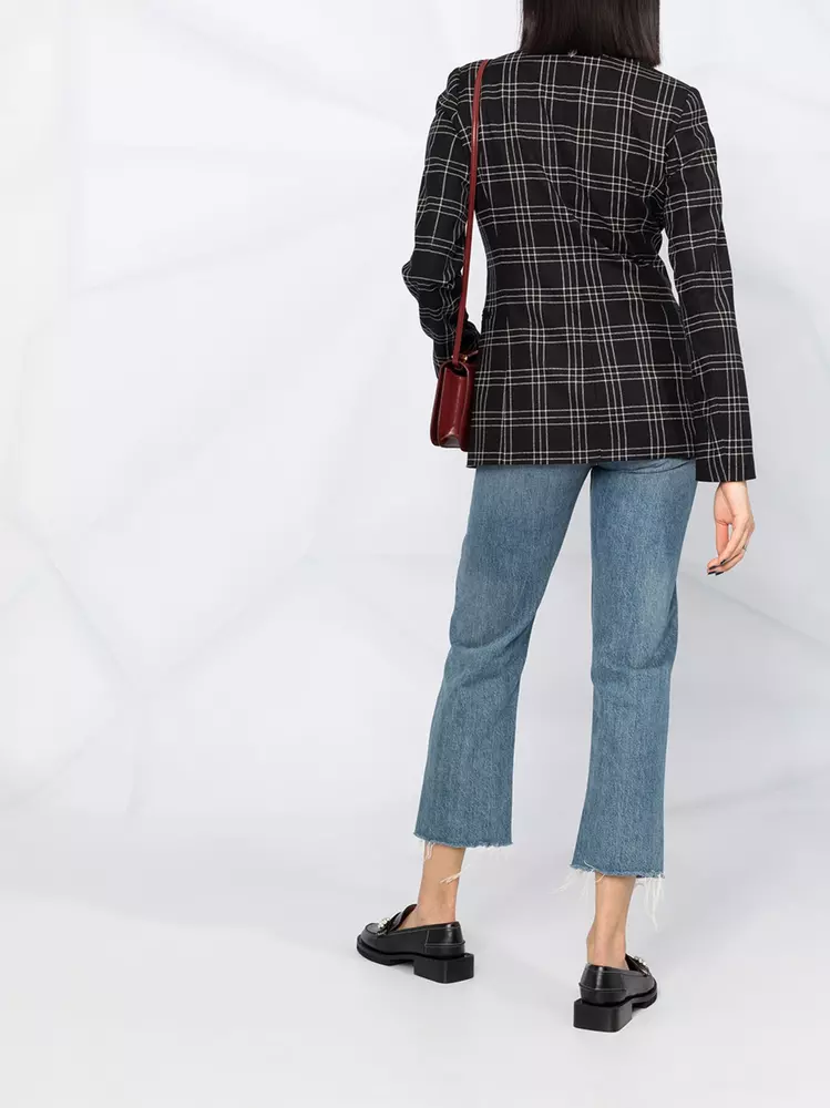 Twinset Women's Elegant Checked Blazer Jacket