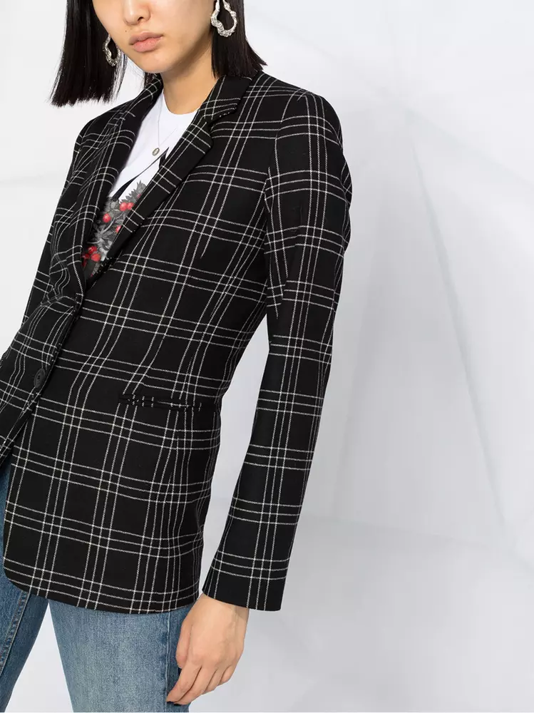 Twinset Women's Elegant Checked Blazer Jacket