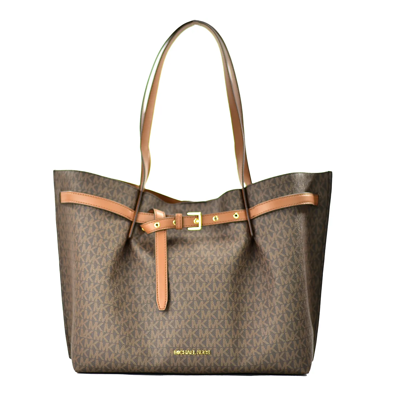 Michael Kors Women's Emilia Large Brown Signature PVC East West Tote Bag Purse