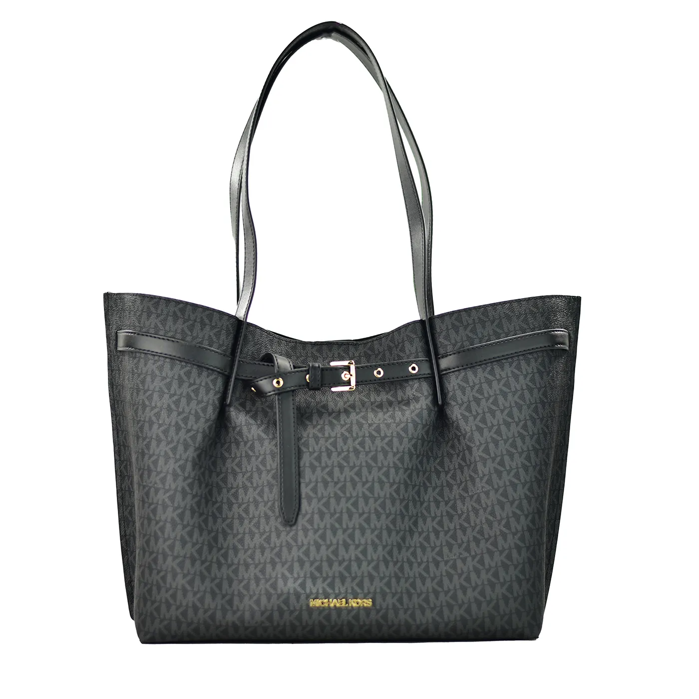Michael Kors Women's Emilia Large Black Signature PVC East West Tote Bag Purse