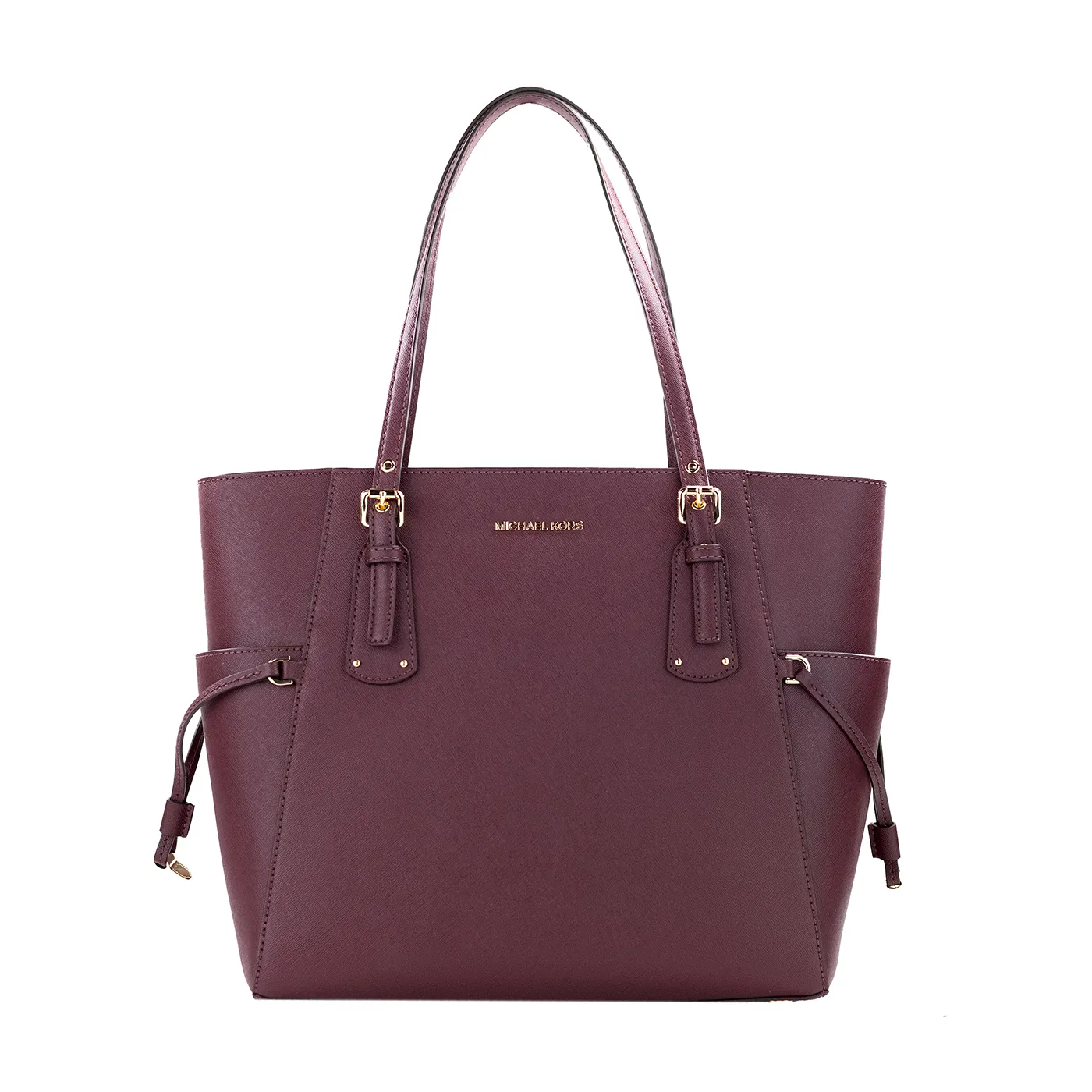 Michael Kors Women's Voyager Large Merlot Saffiano Leather East West Tote Bag Purse