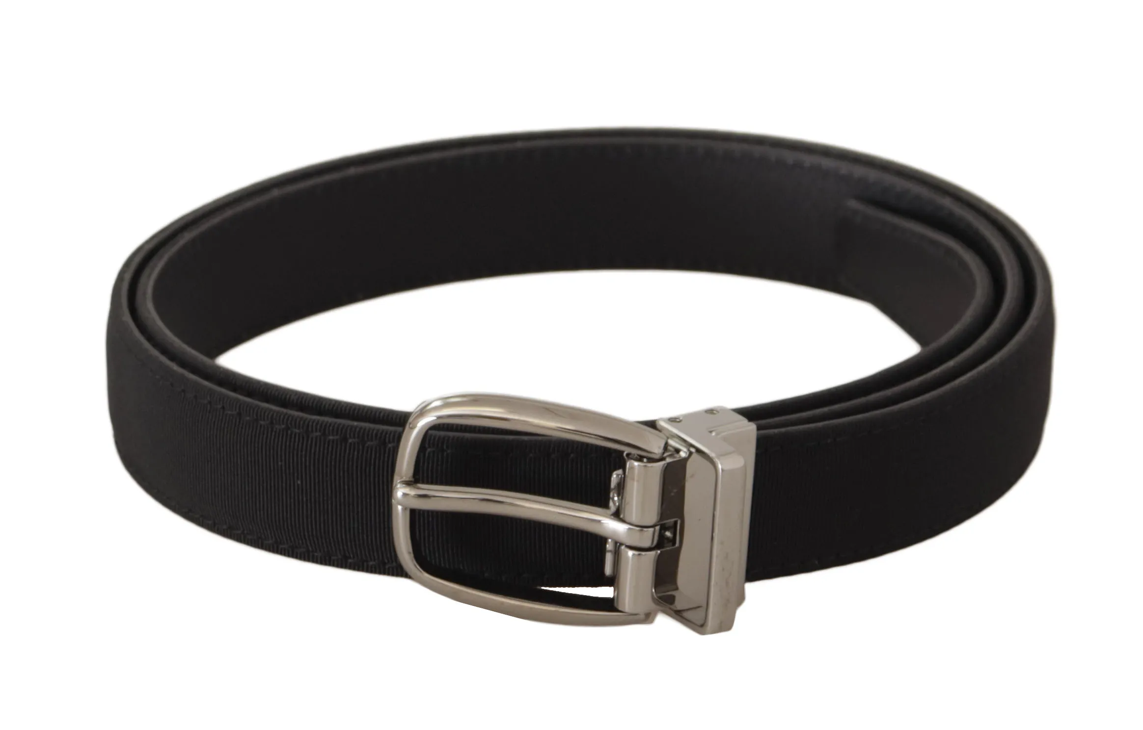 Dolce & Gabbana Men's Elegant Black Canvas & Leather Belt
