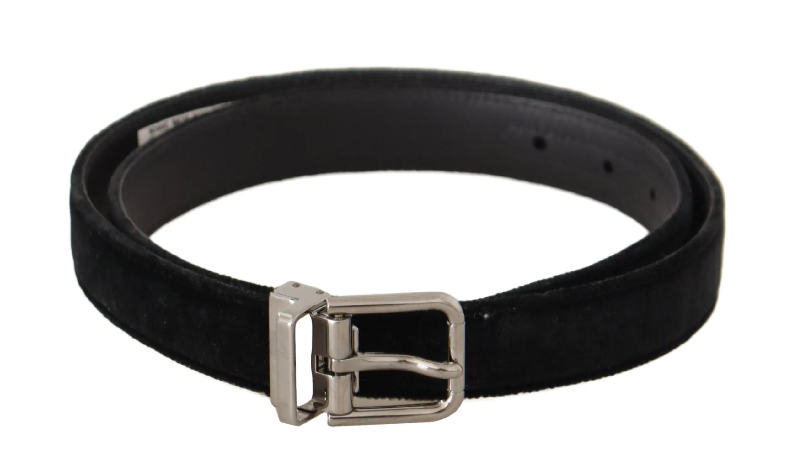 Dolce & Gabbana Men's Elegant Black Velvet Designer Belt