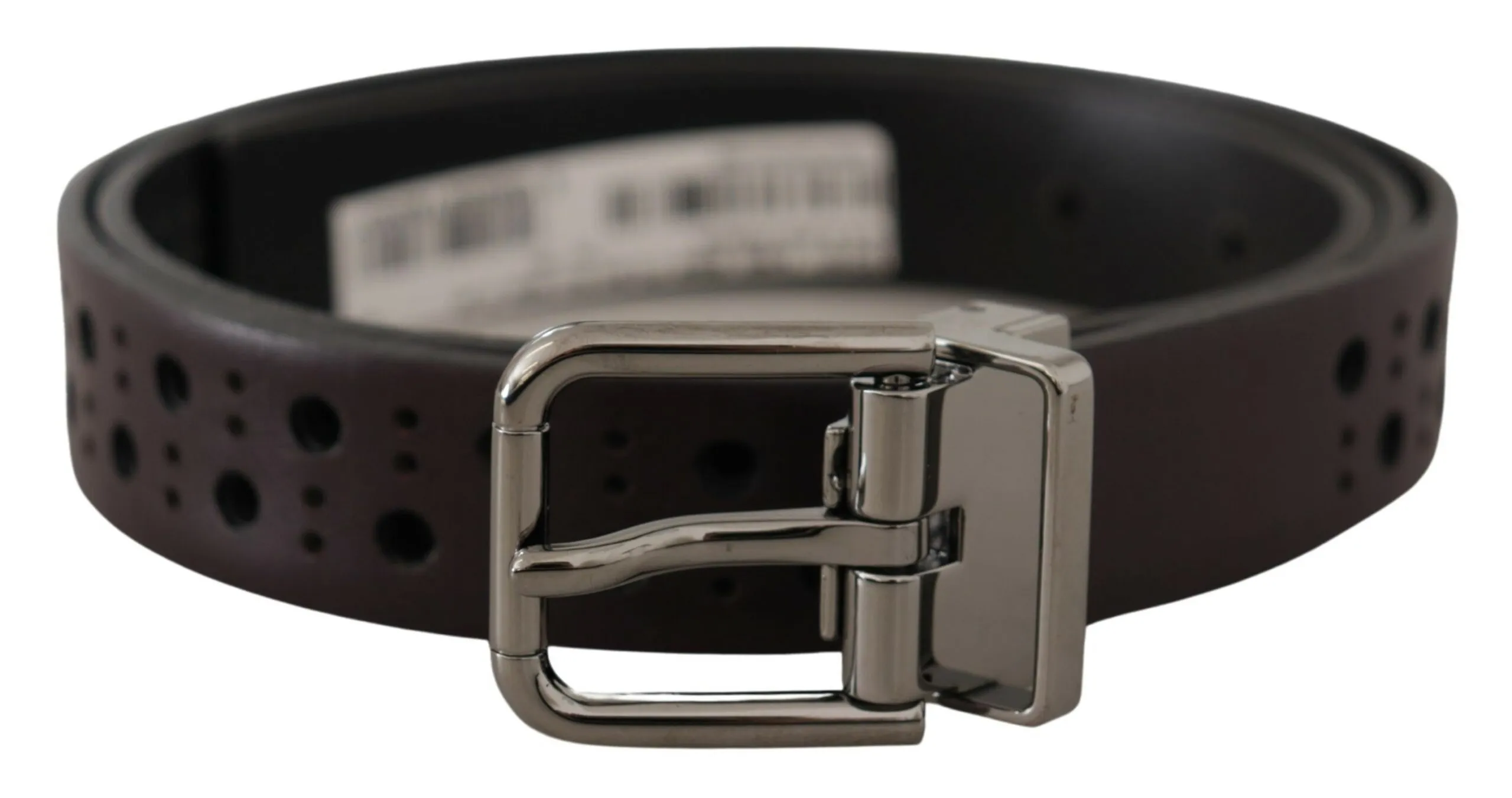 Dolce & Gabbana Men's Elegant Dark Purple Leather Belt