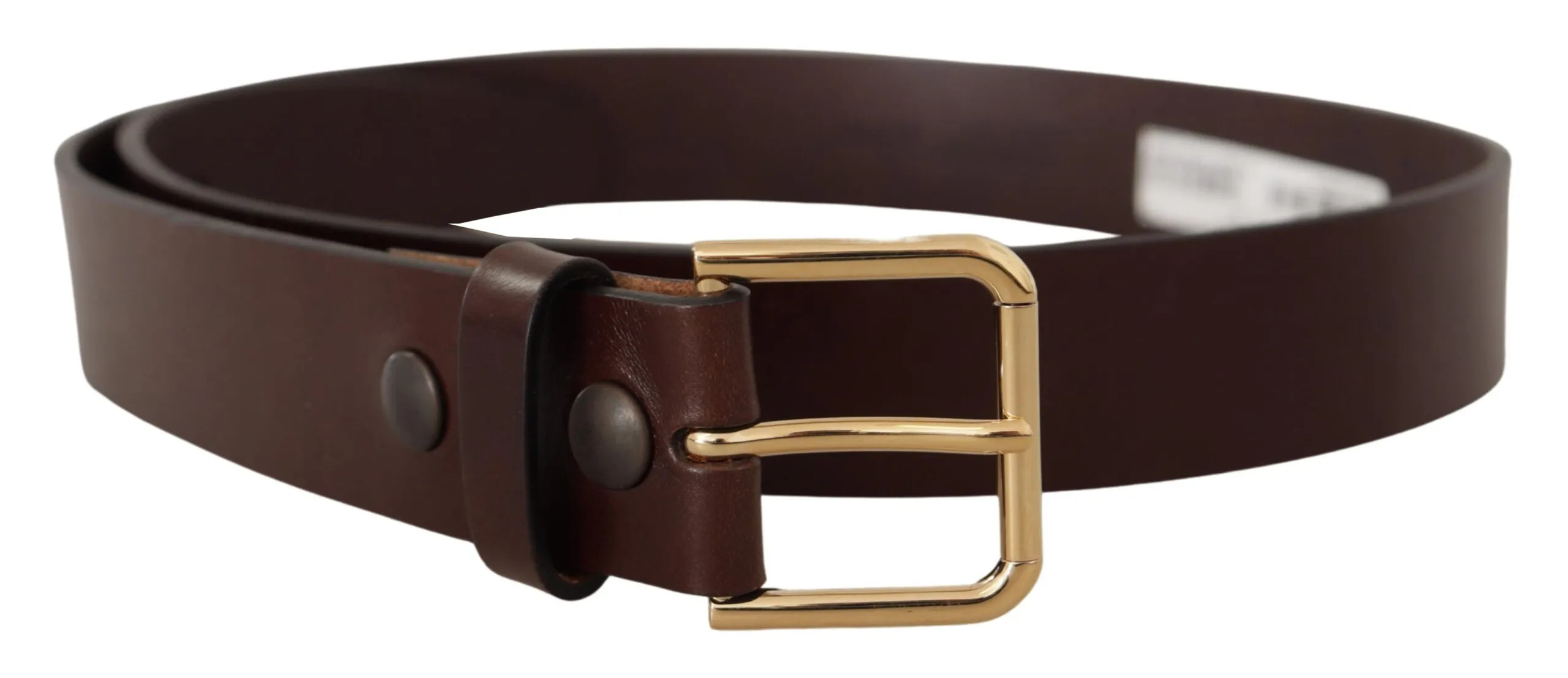 Dolce & Gabbana Men's Elegant Black Leather Belt with Metal Buckle