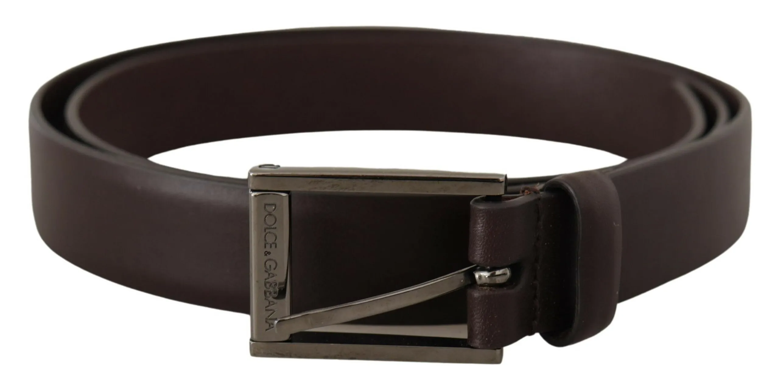 Dolce & Gabbana Men's Elegant Dark Brown Leather Belt