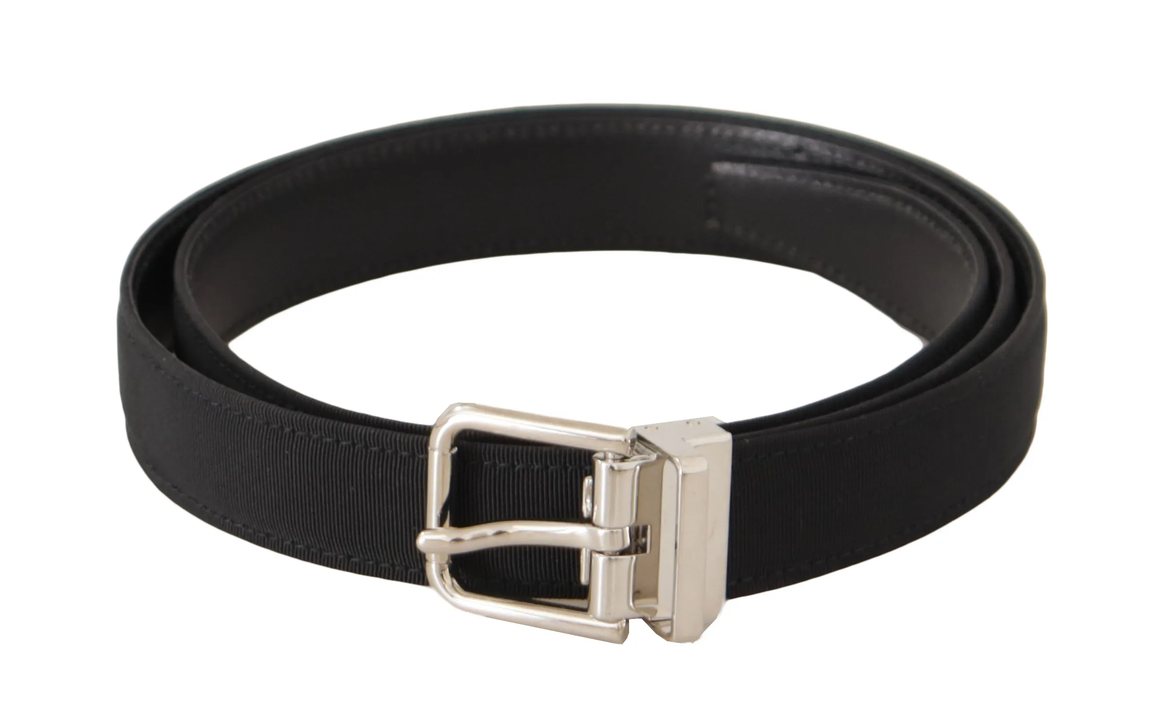 Dolce & Gabbana Men's Elegant Black Canvas and Leather Belt